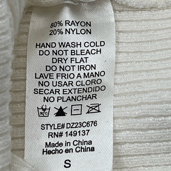 Double Zero White Knit Ribbed Halter Top - Picture 6 of 6